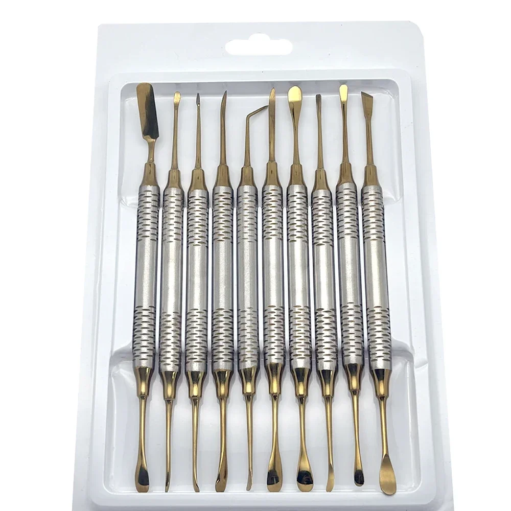 

10Pcs Dental Composite Resin Filling Spatula Stainless Steel Implant Periosteal Elevator Separator Peristeel Splitter Tool