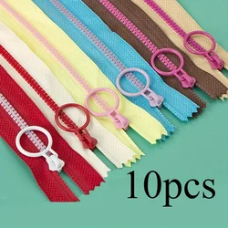 10pcs 3# Color Small Zipper Handmade Pocket Pencil Bag Resin Zipper Closed Self Locking Comparison Zipper