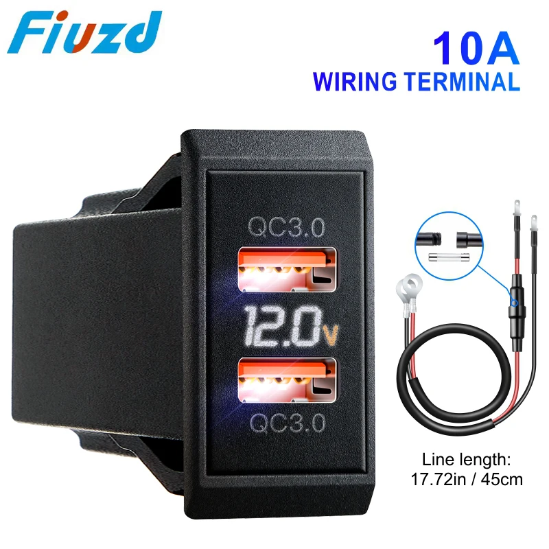 

Fast Charging LED Voltage Display for 12V/24V Truck Motorcycle RV Marine boat QC PD 3.0 USB Car Charger Auto Mobile Phone Charg