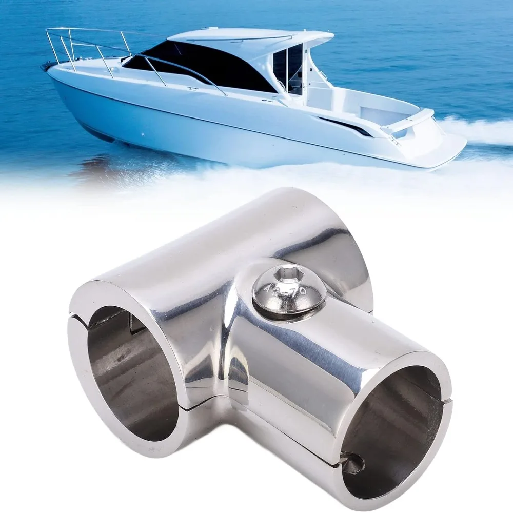 Detachable Boat Hand Rail Fitting 316 Stainless Steel 90 Degree Hinged Tube Fitting Fits 7/8 Inch Tube Marine Tube Hardware