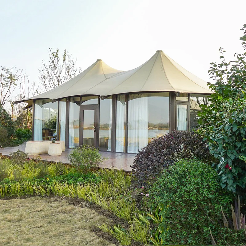 Hotel Tent Outdoor Commercial Large Twin Peaks Spire Scenic Area Resort Reception Homestay Outdoor Camp Tent