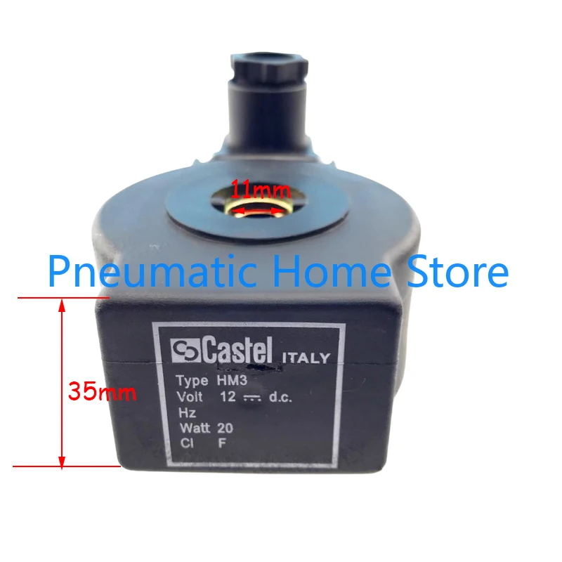 Bobina de válvula solenoide de refrigeración para habitación fría tipo Castel HM3, 20W, diámetro interior, 11mm, altura 35mm