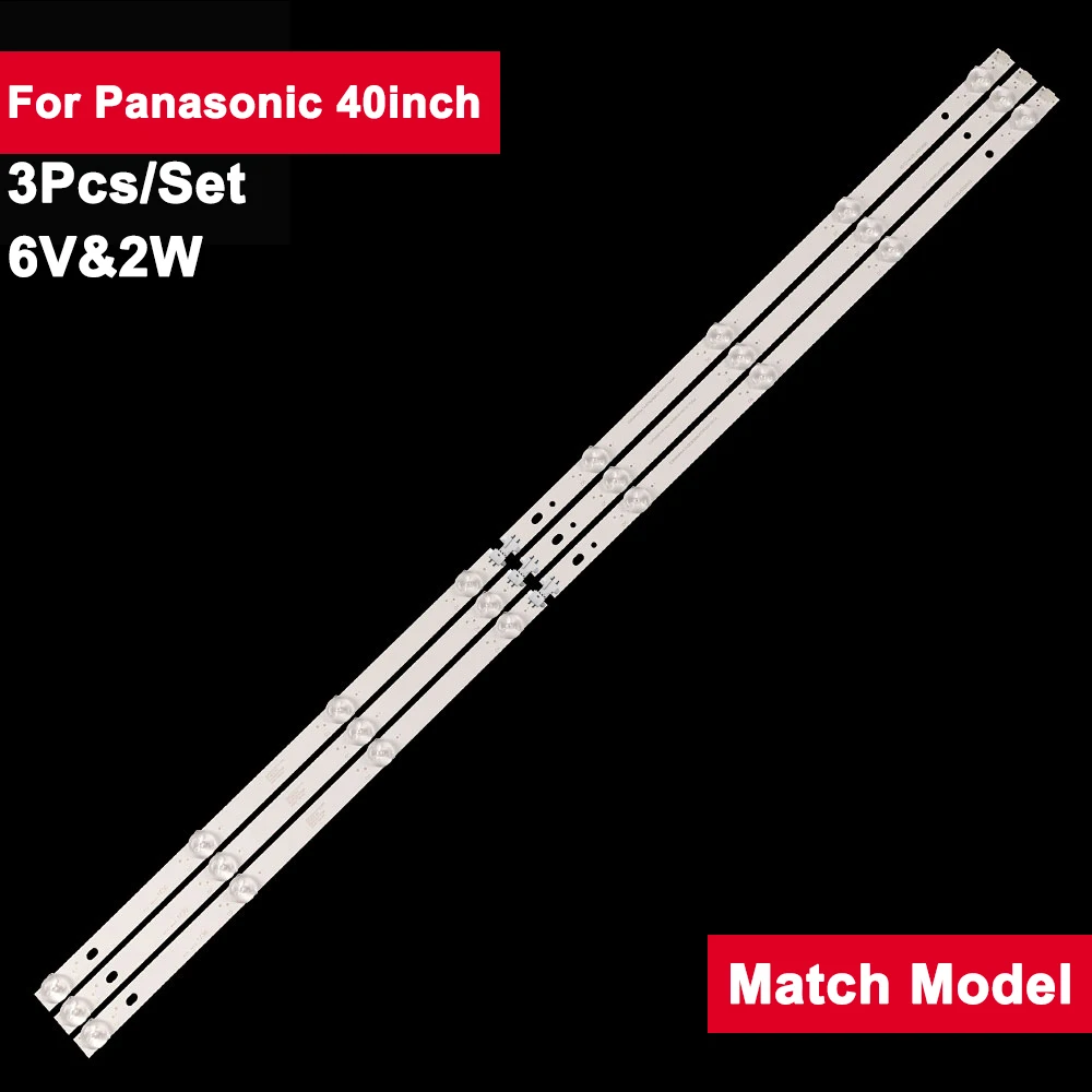 3pcs 6V 2W 795mm LED Backlight TV Bar For Panasonic 40inch IC-D-HWBJ40D660 TX-40ES400B TX-ES500B TX-40FS503B  TX-40ESW504B