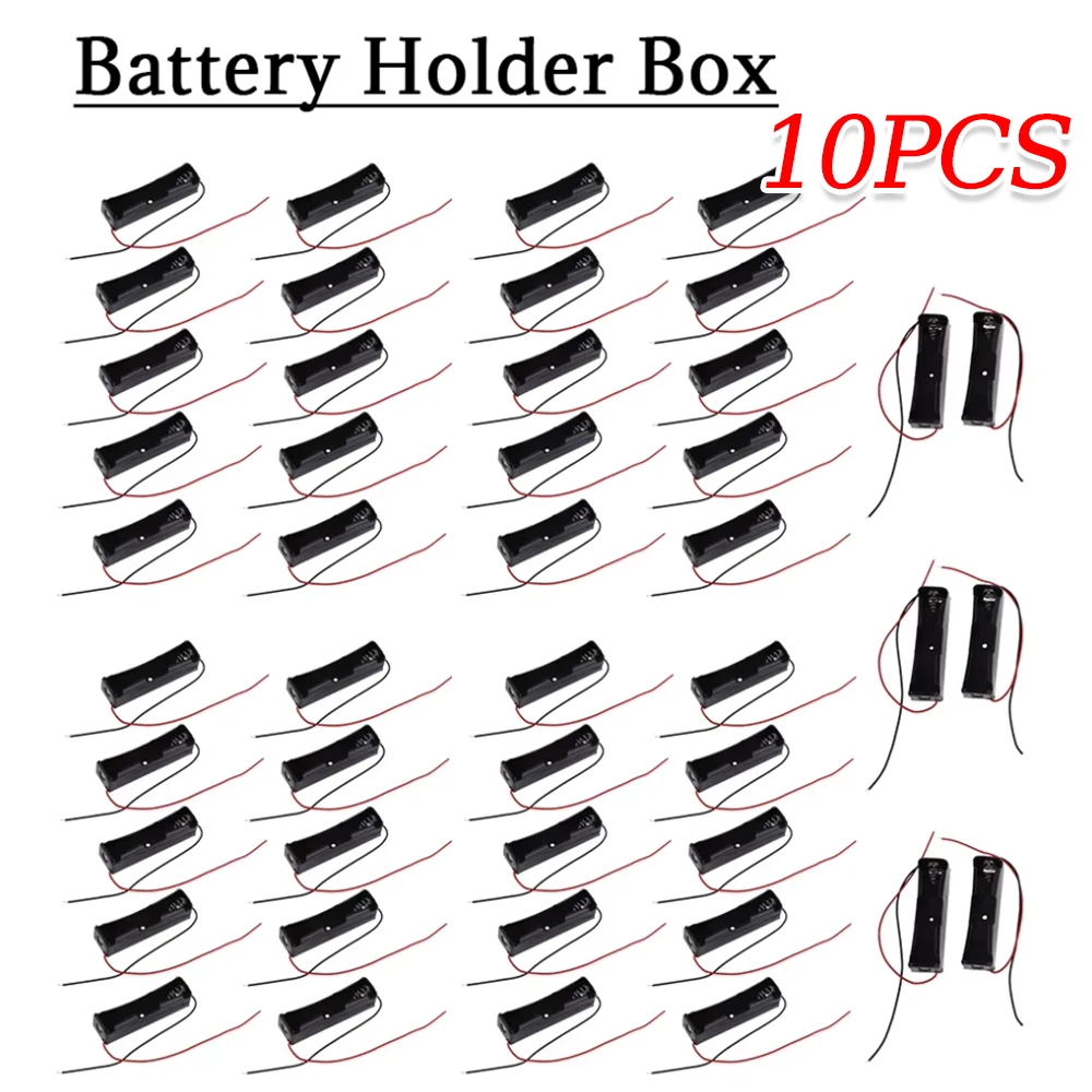 

10pcs/set Brand New 10 Pcs 18650 Battery 3.6~4.2V Clip Holder Box Case Black