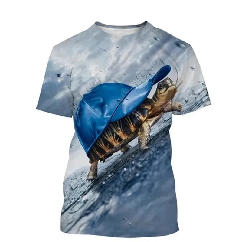 Summer Sea Turtle 3D Print T-Shirts Streetwear Men Women Fashion Oversized Short Sleeve T Shirt O-Neck Kids Tees Tops Clothing