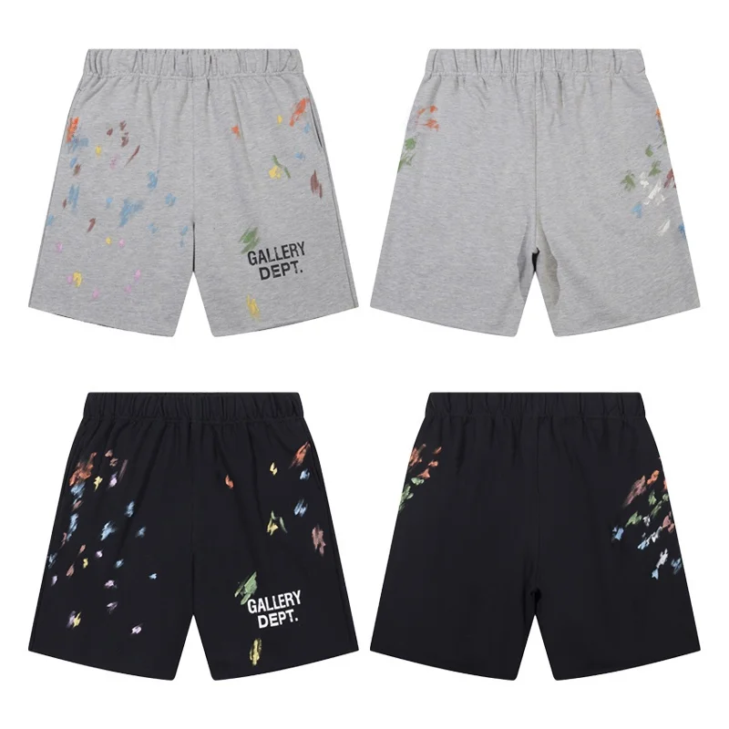 

Hand-Painted Vintage Beach ort Pants Men's Casual High Street Five-Point orts Loose Straight-Cut Cotton Non-Stretch
