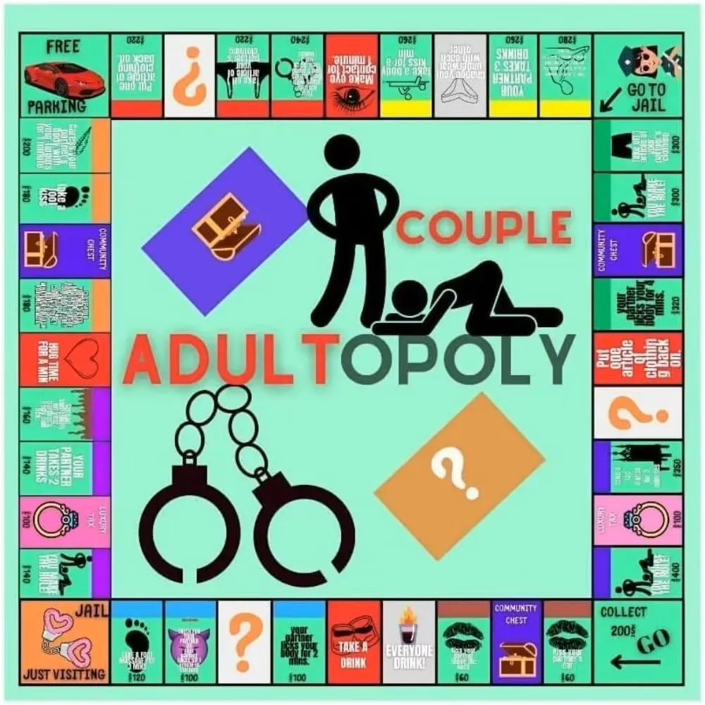 Adultopoly Board Game, Couple Adult Opoly Boards Game, Couple Board Game for Adults, Relationship Card Game Bedroom Games