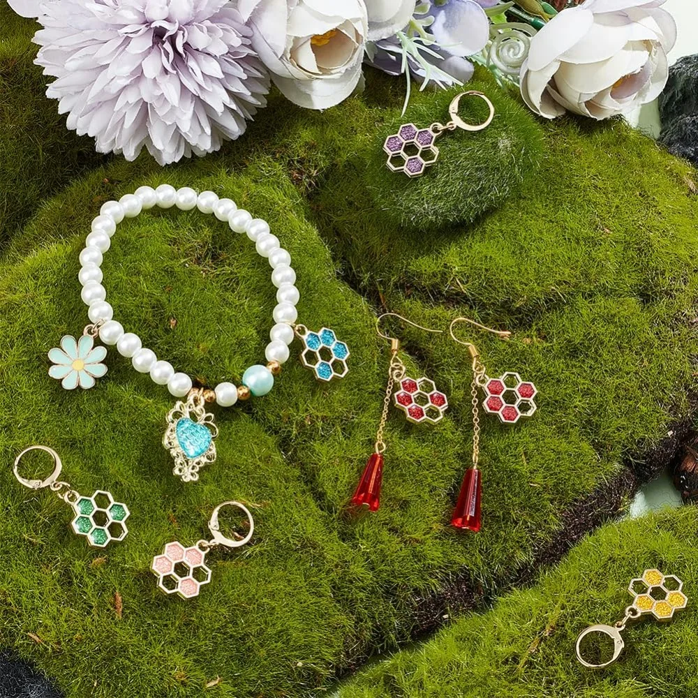 24 قطعة علامات غرزة العسل المينا الكروشيه غرزة ماركر للإزالة Leverback المشبك قفل غرزة علامة للحياكة