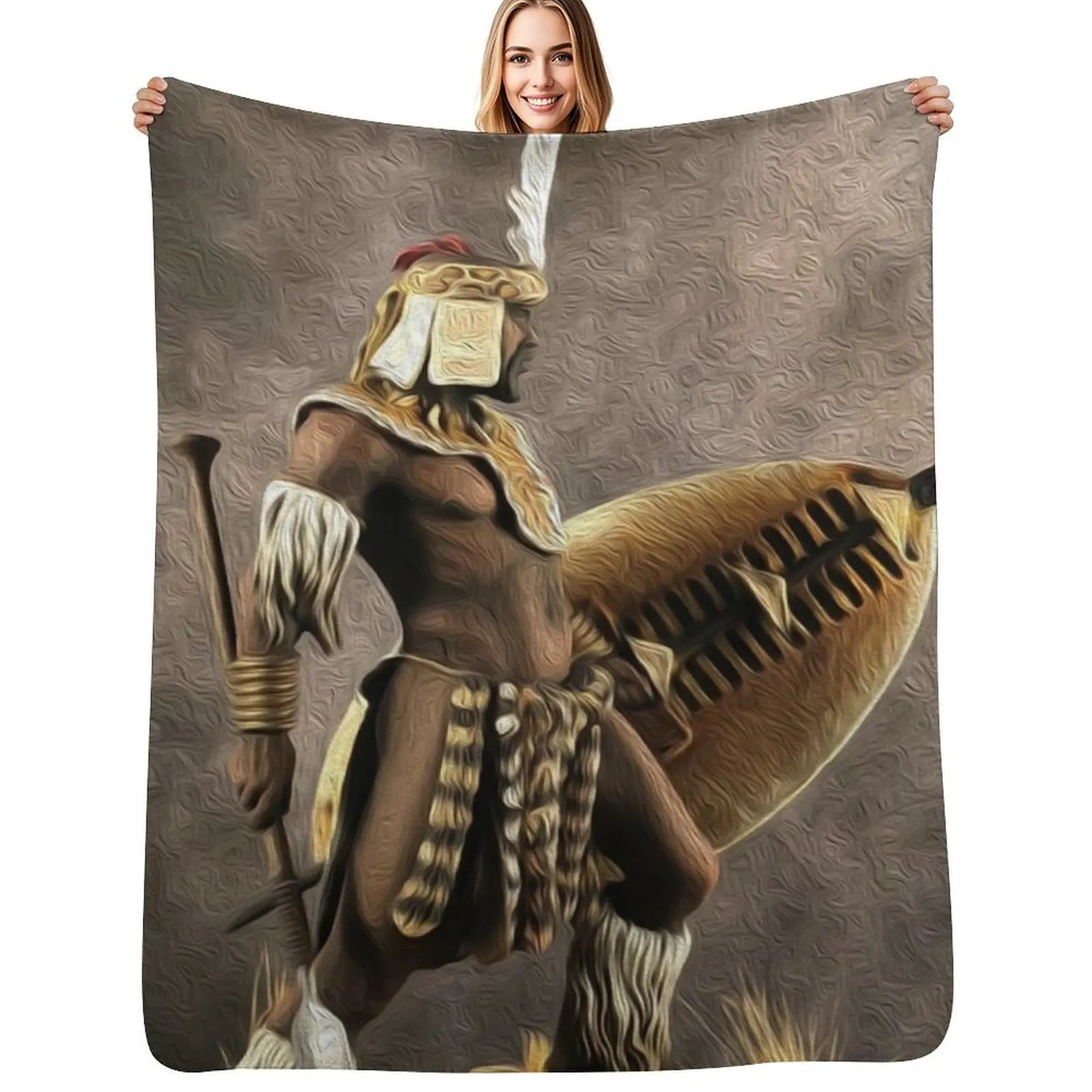 ZULU KING SHAKA ZULU Throw Blanket Stylish Warm Blanket for Living Room Bedroom