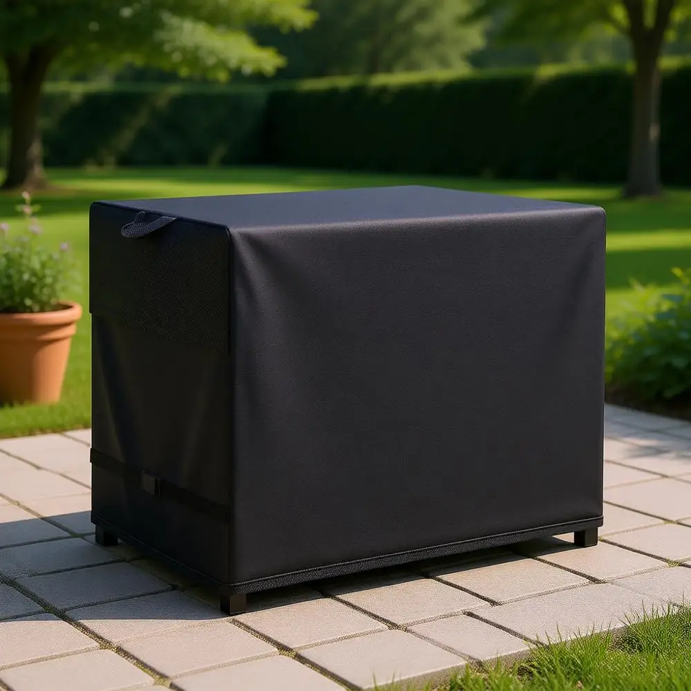 

Водонепроницаемый чехол для уличной обеденной группы (стол и стулья) из черного ротанга, 76x34x42 дюйма