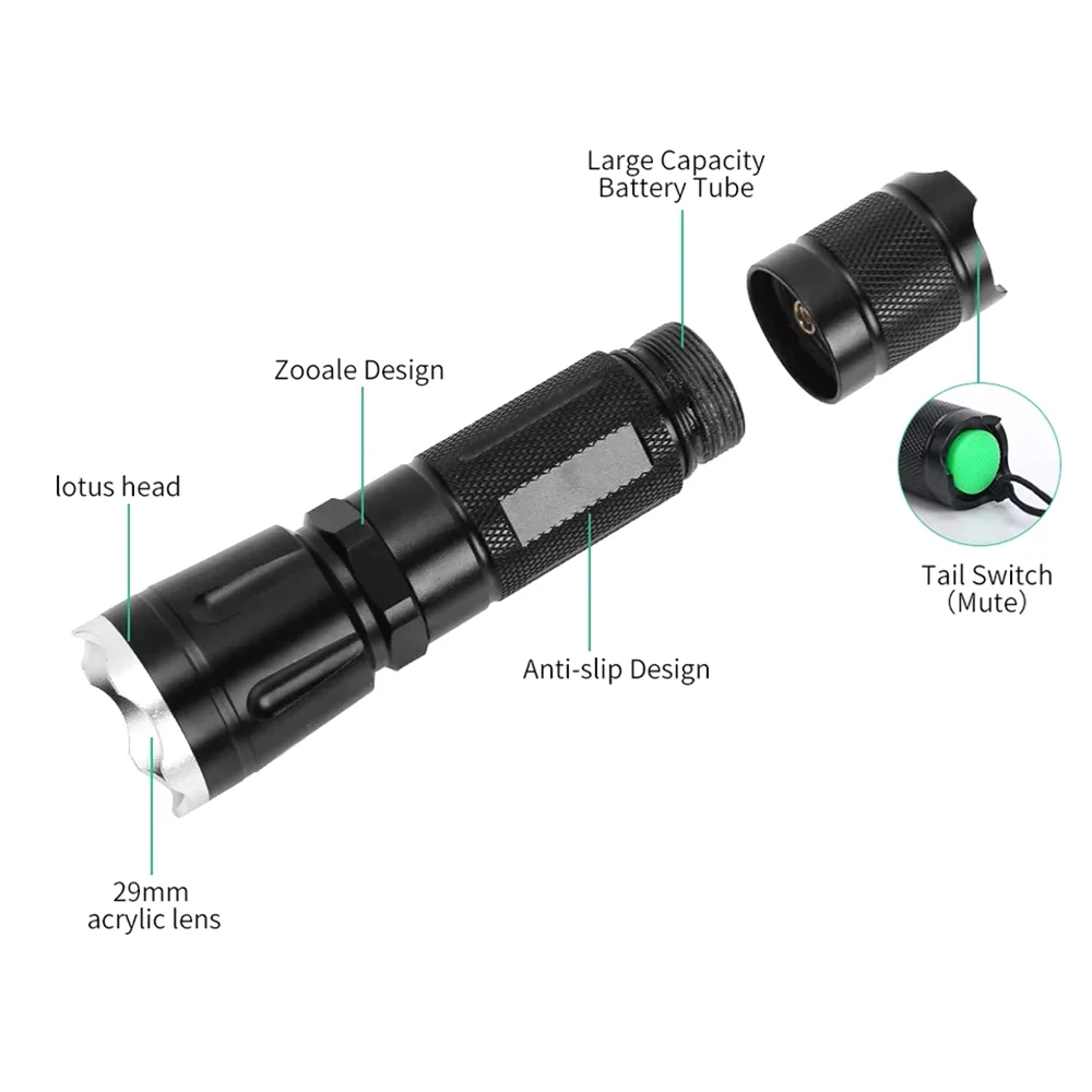 VCSEL 850nm IR Illuminator with 3-Mode Mute Switch, Diode Indicator for IR Night Vision Flashlight 940nm Torch 400-800m