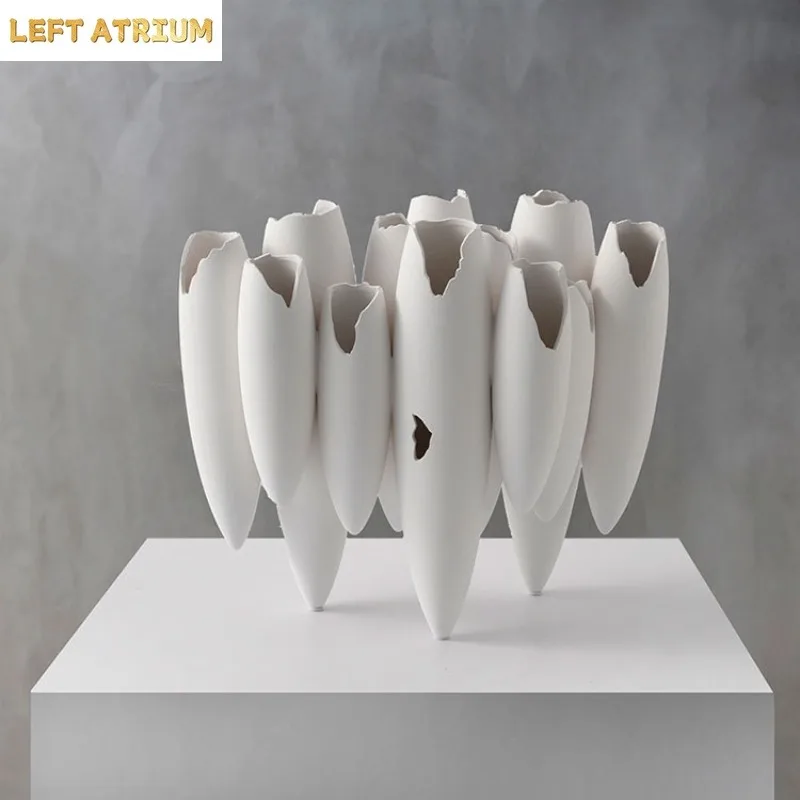 Abstract Art Resin Vase Ornament Porous Floral Vase Dried Flower Vases Flower Arrangement Decorative Vases Room Aesthetic Decor
