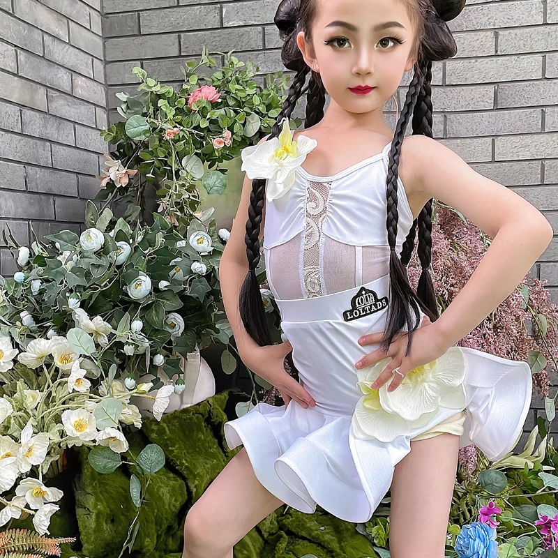 แฟชั่นฤดูร้อนใหม่เครื่องแต่งกายเต้นรำละตินสำหรับเด็กผู้หญิงฝึกซ้อมกระโปรงขนาดใหญ่ชายกระโปรงอินเทอร์เน็ตชื่อดังระดับไฮเอนด์ชุดมืออาชีพ