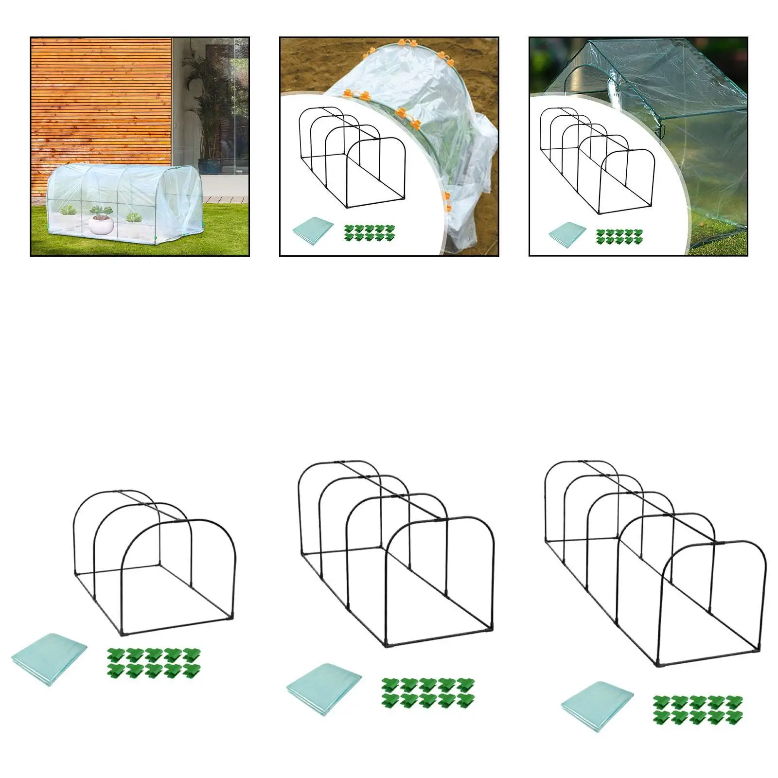 

Обручи для теплиц Набор пленочных обручей для теплиц с пленкой Простая сборка Садовая теплица для посадки цветов на открытом воздухе