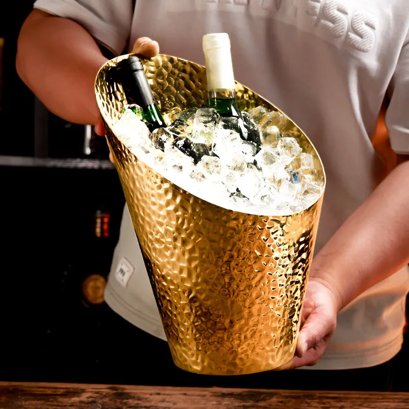 

Ведро для льда из нержавеющей стали для красного вина, европейские ведра для льда со скосом, большая ведро для ледяного вина, ведра для шампанского, креативные аксессуары для бара