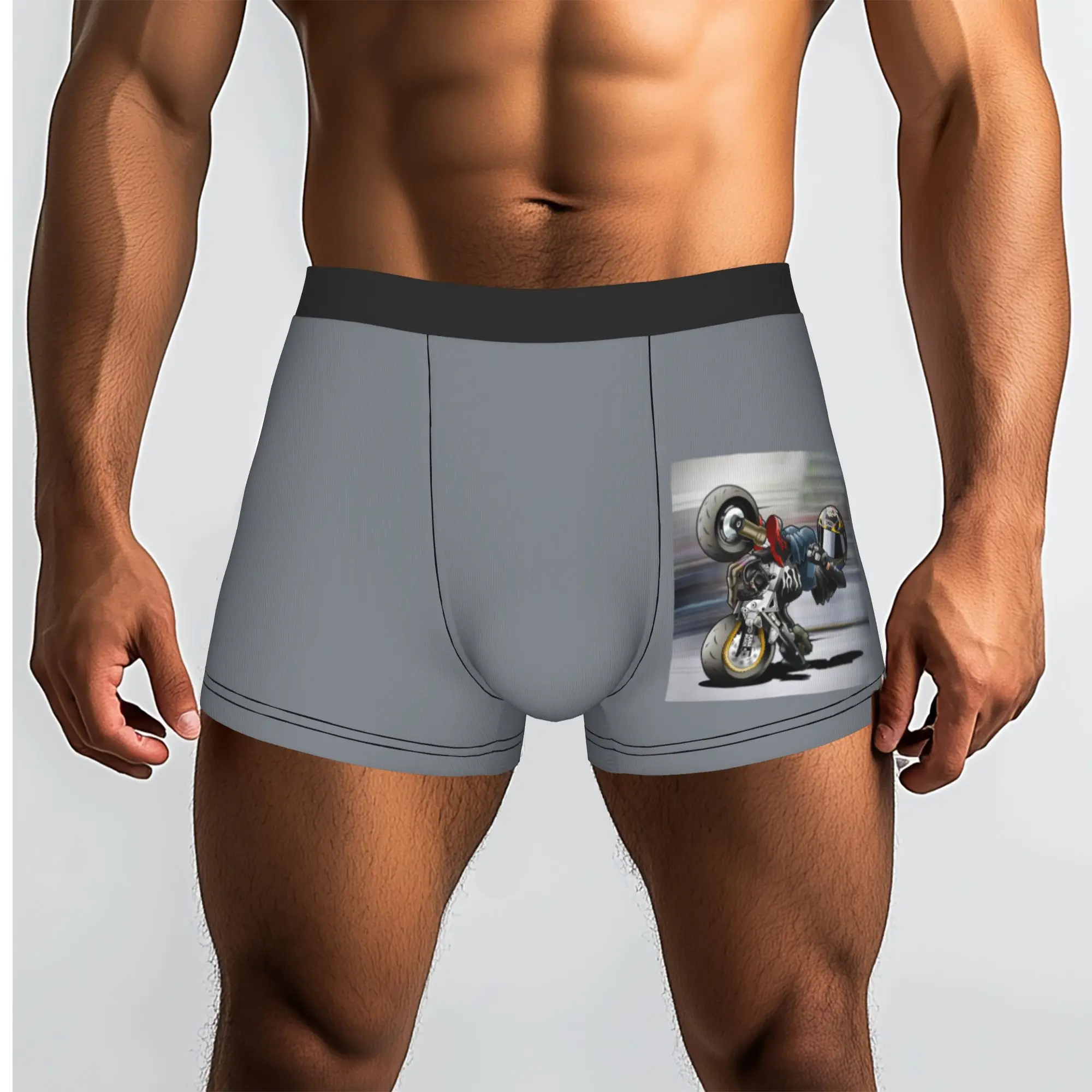 Custom Extreme Stunt Sport Motorcycle Pattern Boxer Shorts For Men 3D Printed Cartoon Mobile Bike Underwear Panties Briefs Soft