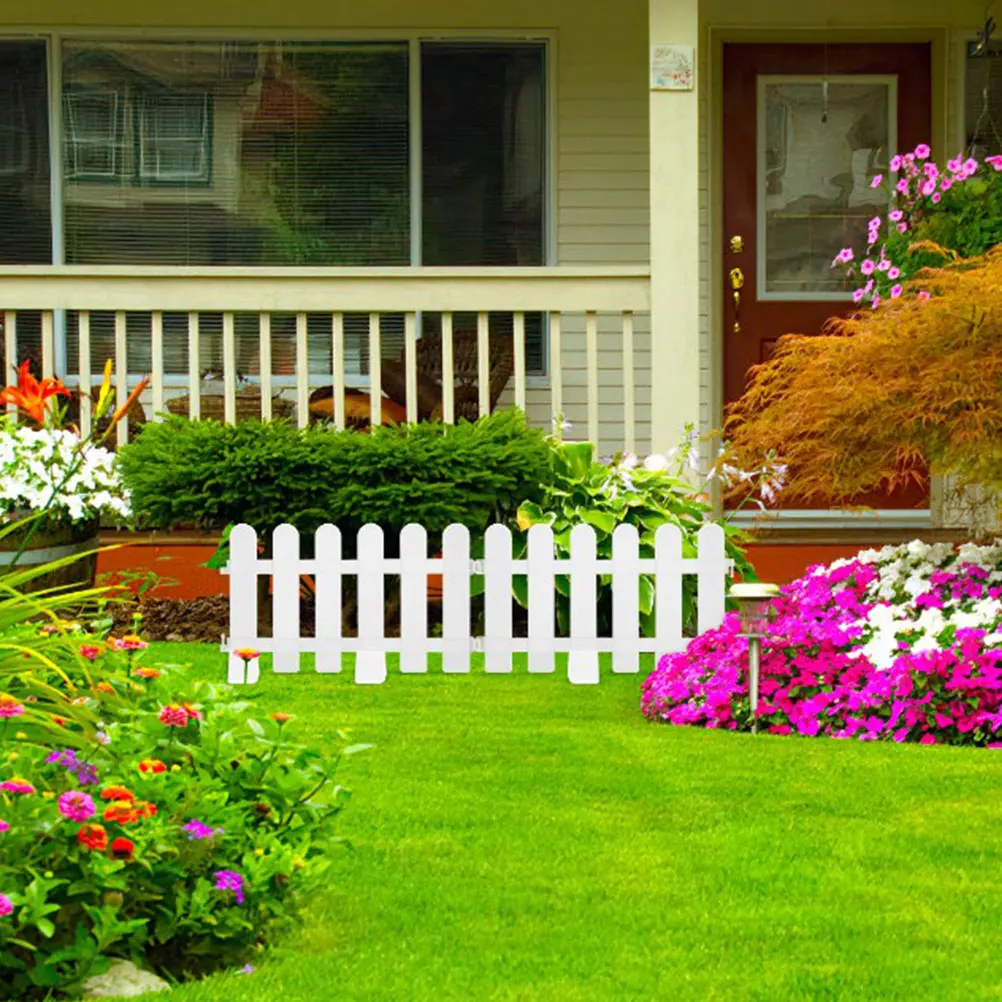 

Expandable Fence Yard Decorative Garden Fences Lawn Lattice White Pvc Flowerbed Border Edging