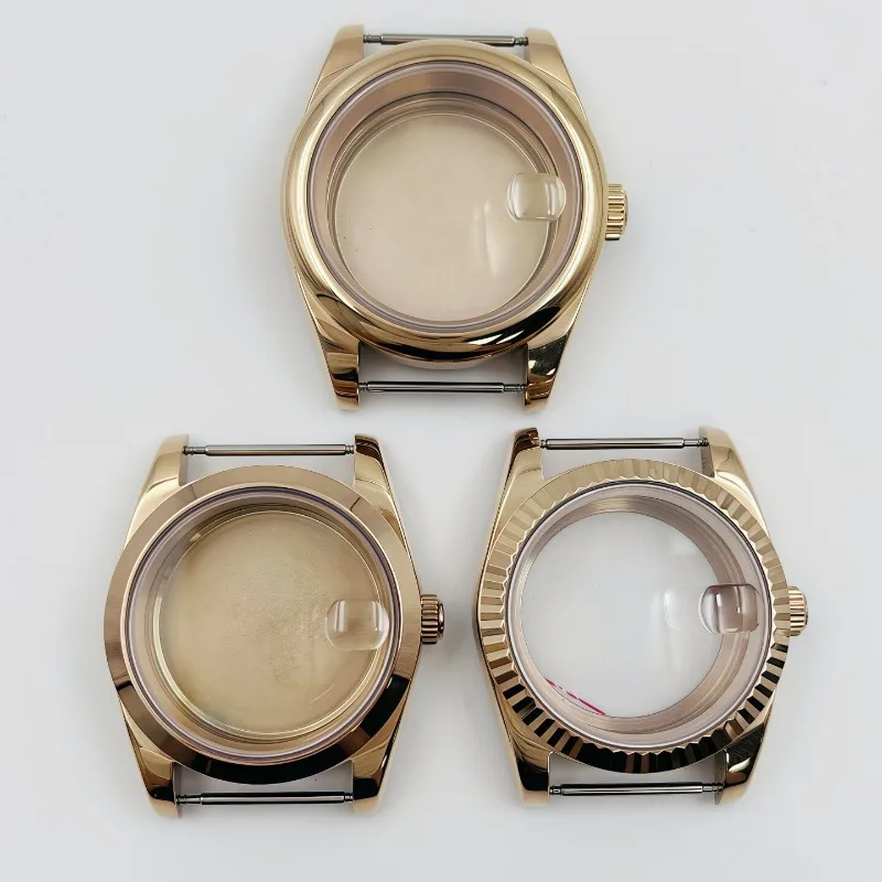 

36/39MM Log Dog Teeth Ring Case Full Bevel Round Edge Watch Case Sapphire Glass for NH35 Movement