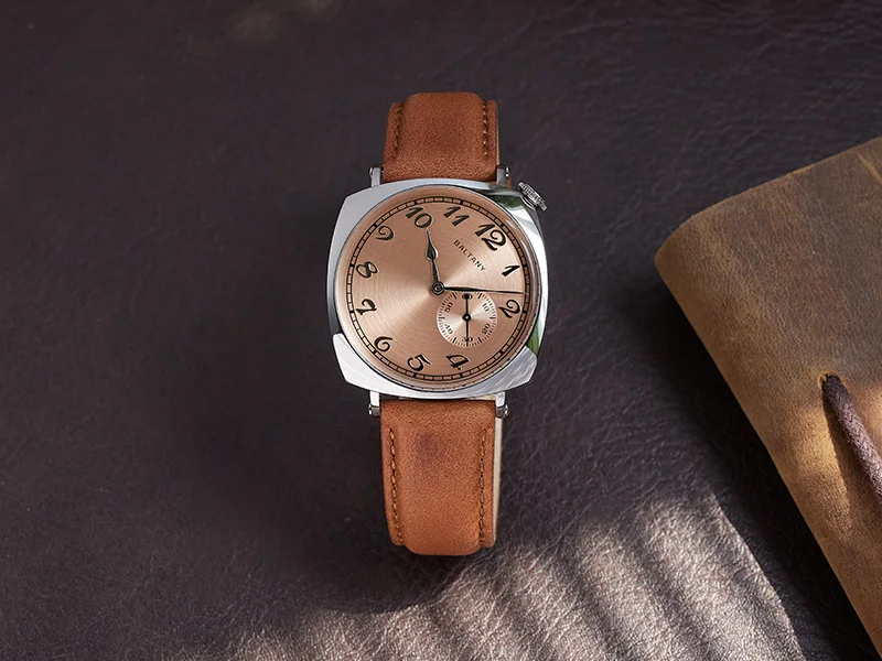 Baltany S4046 Herren-Automatikuhr, 38 mm, quadratisch, mechanische Armbanduhr, 50 m wasserdicht, Saphirspiegel, Seagull ST1701, kleine Sekunde, Di – Detail 3