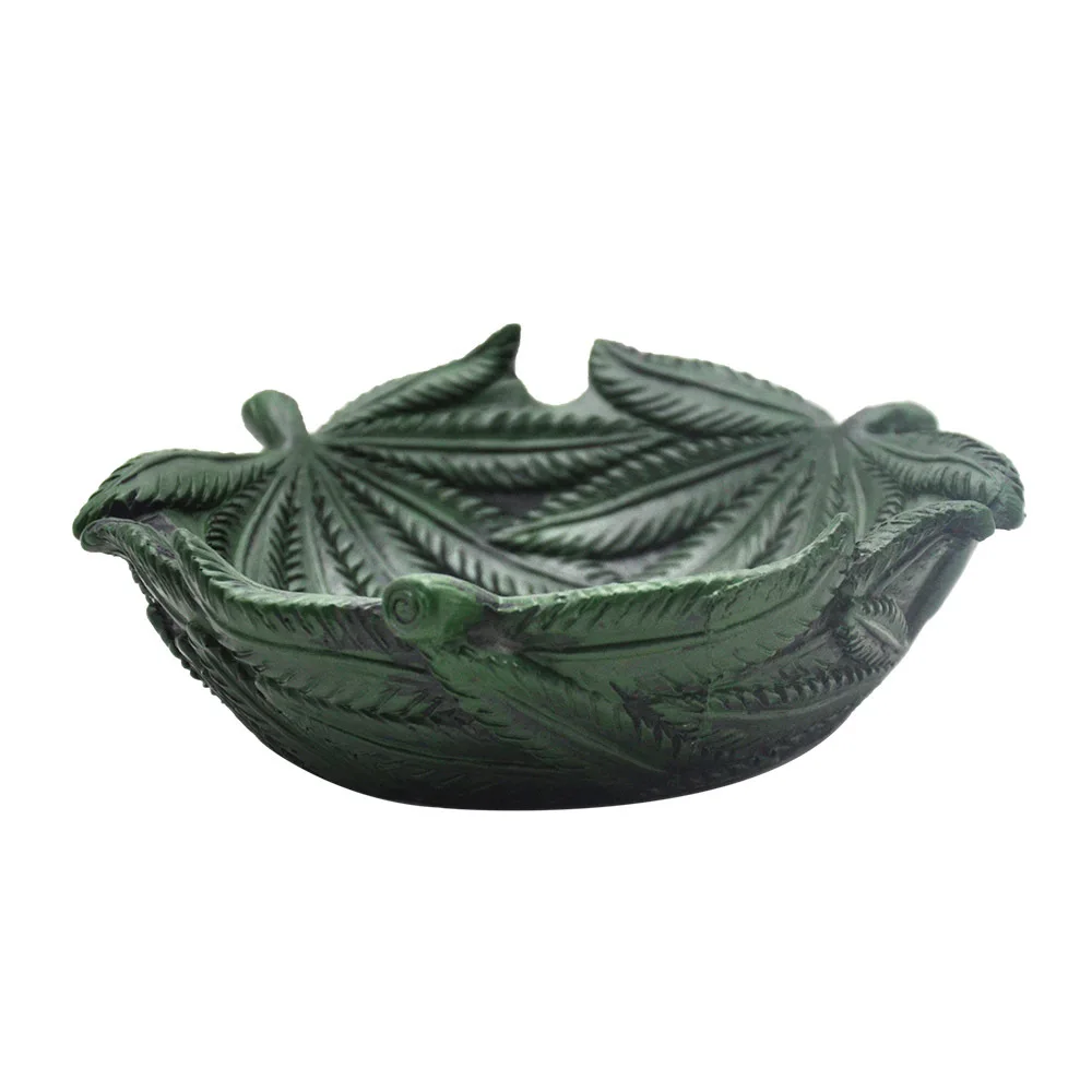 Resin Ashtray Dark Green Leaf Pattern Ashtray Home Office Creative Personalized Crafts Smoking Accessories For Weed Men Gift