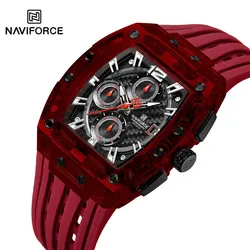 NAVIFORCE Original Business Chronograph Dial Watches for Men 30M Waterproof Quartz Clock Silicone Belt WristWatches Reloj Hombre