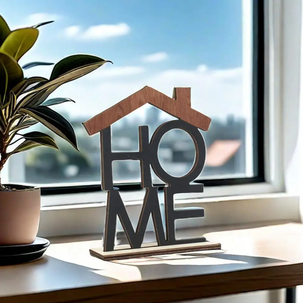 LOVE HOME Desktop Decoration Wooden Base HOME Letter Sign Table Centerpiece Hollow English Letter Ornament Christmas Gift