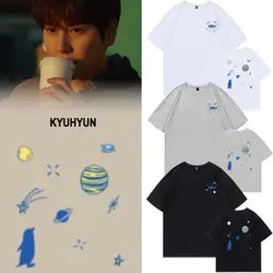 Kpop Super Junior Cho KyuHyun Restart Man/Women Harajuku T-shirt Round Neck Short Sleeve Casual Unisex Streetwear COTTON Top