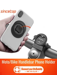 Bike Stem Phone Mount,Bicycle Phone Holder,Aluminum Handlebar Phone Cycling Clip Mountain/Road Bike Quick Lock Attach/Detach