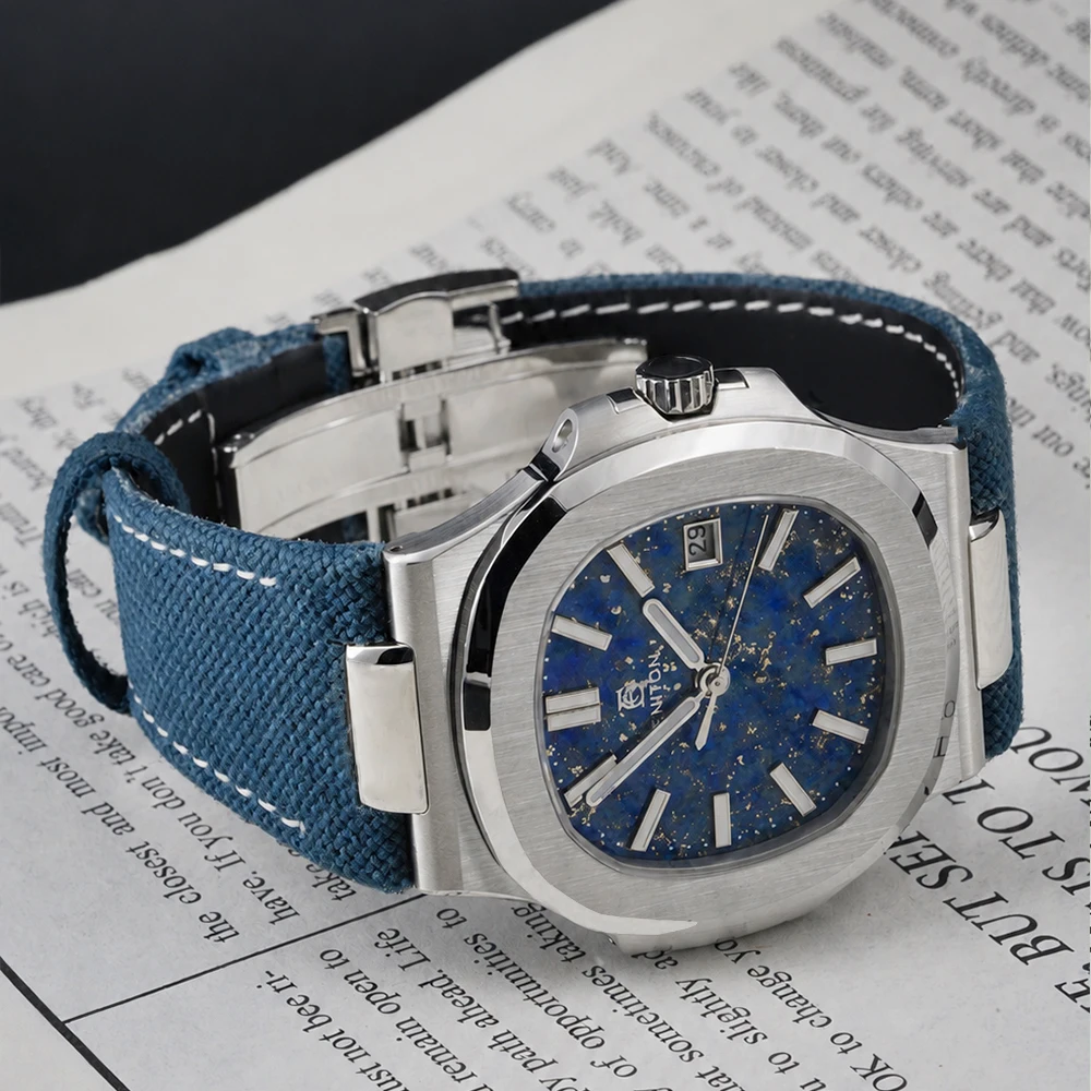Relógio Mecânico ENITON 38mm c - Canvas Strap Watch avaliação e preço