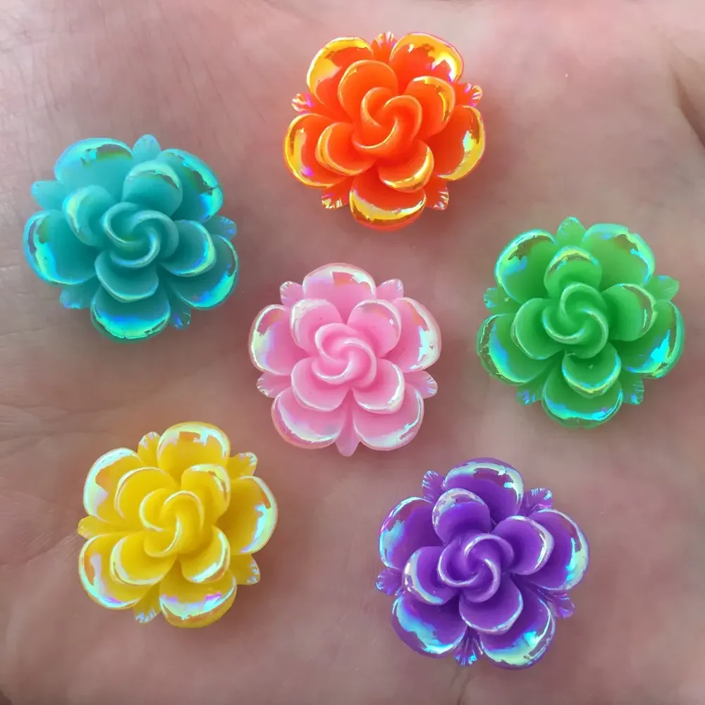 20 peças ab 20mm resina flor pedra flatback casamento diy botões scrapbook artesanato r27 * 2