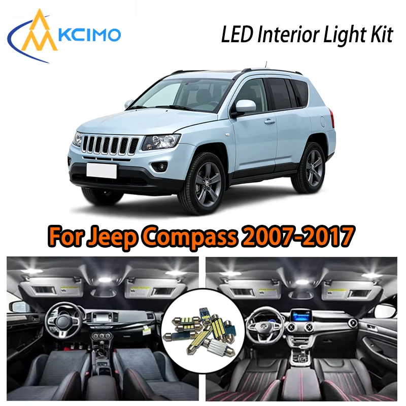LED Kit For Jeep Compass 2007-2017, Two Colors Super Bright Easy Install Atmosphere Interior Lights