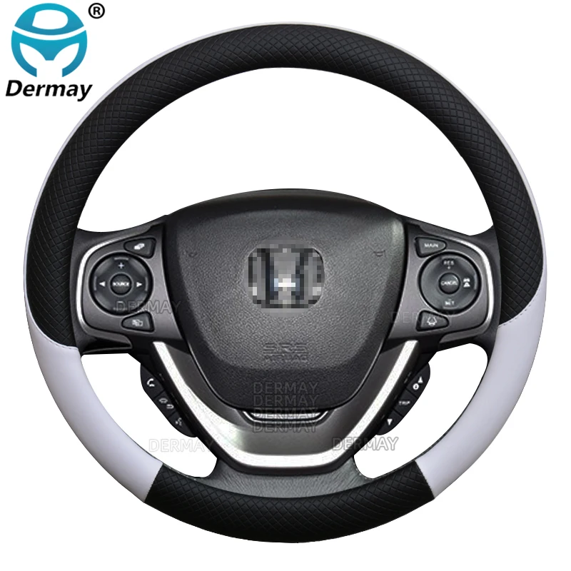 100% DERMAY Brand PU Leather Car Steering Wheel Cover for Honda Freed GB3/GB4/GP3/GB5/GB6/GB7/GB8 2008~2022 Auto Accessories