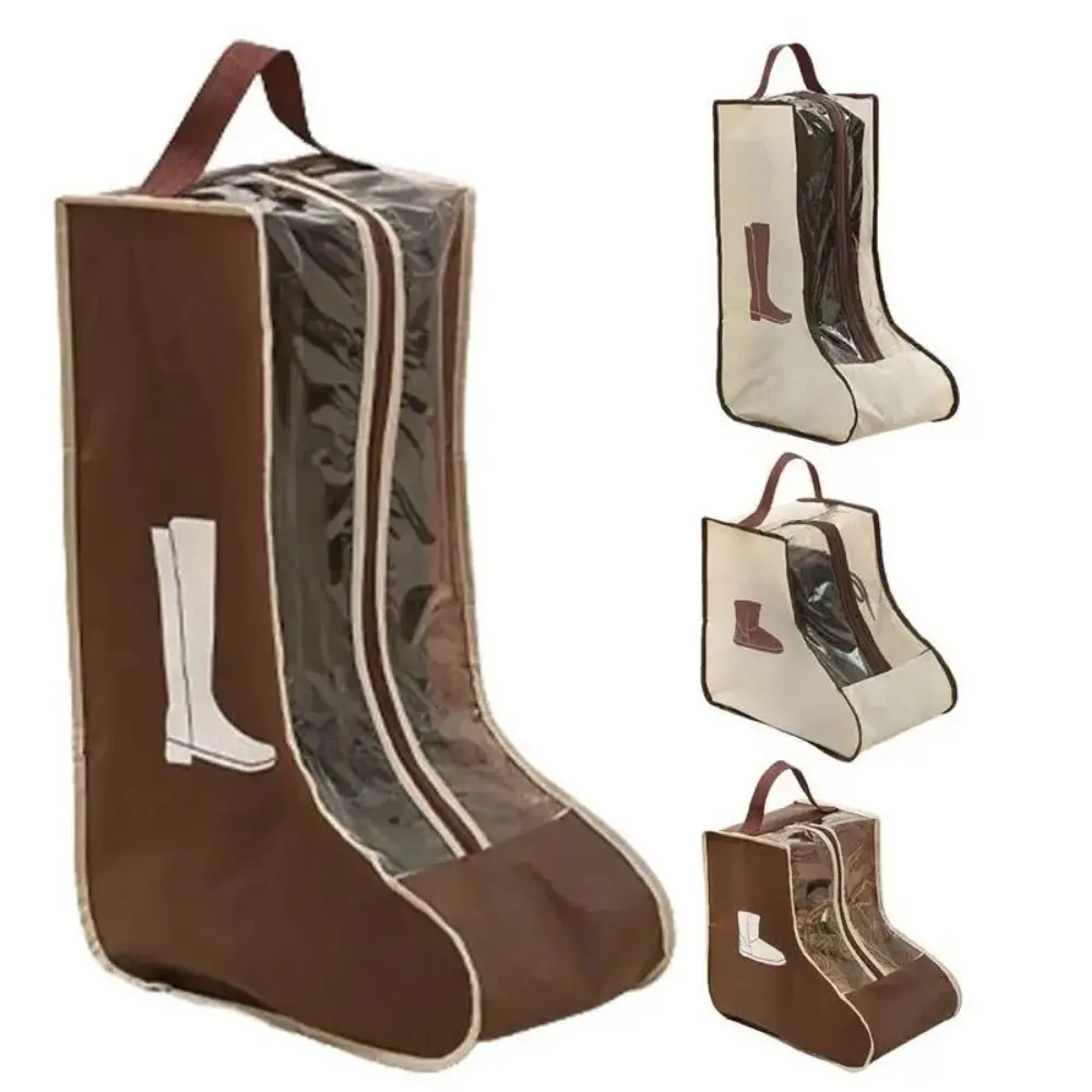 

Portable Non-Woven Tall Boot Bag Visible Waterproof Boots Protector Pouch Dustproof with Handle Shoe Storage Bag Underbed