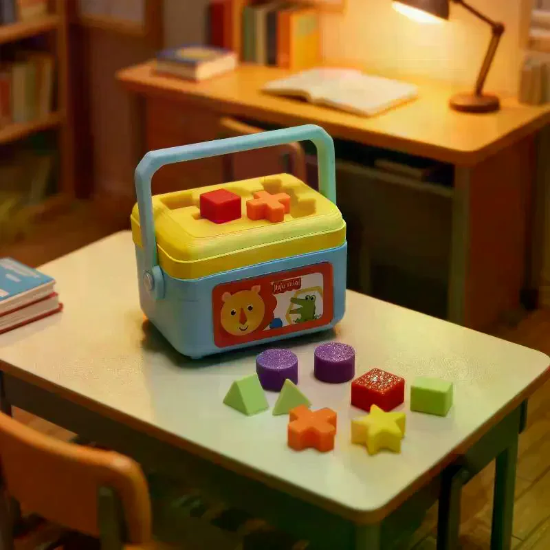 1 Set Doll House Nursery Decoration Photography Prop Miniature Shape Sorting Toy Box Dollhouse Educational Toy Model