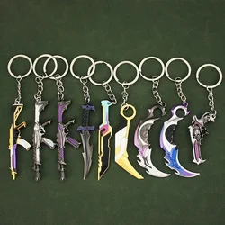 Valorant Knife Weapon Keychain Reaver Karambit Prime Vandal 9cm Samurai Sword Pocketknife Arant Gun Model Gifts Toys for Boys