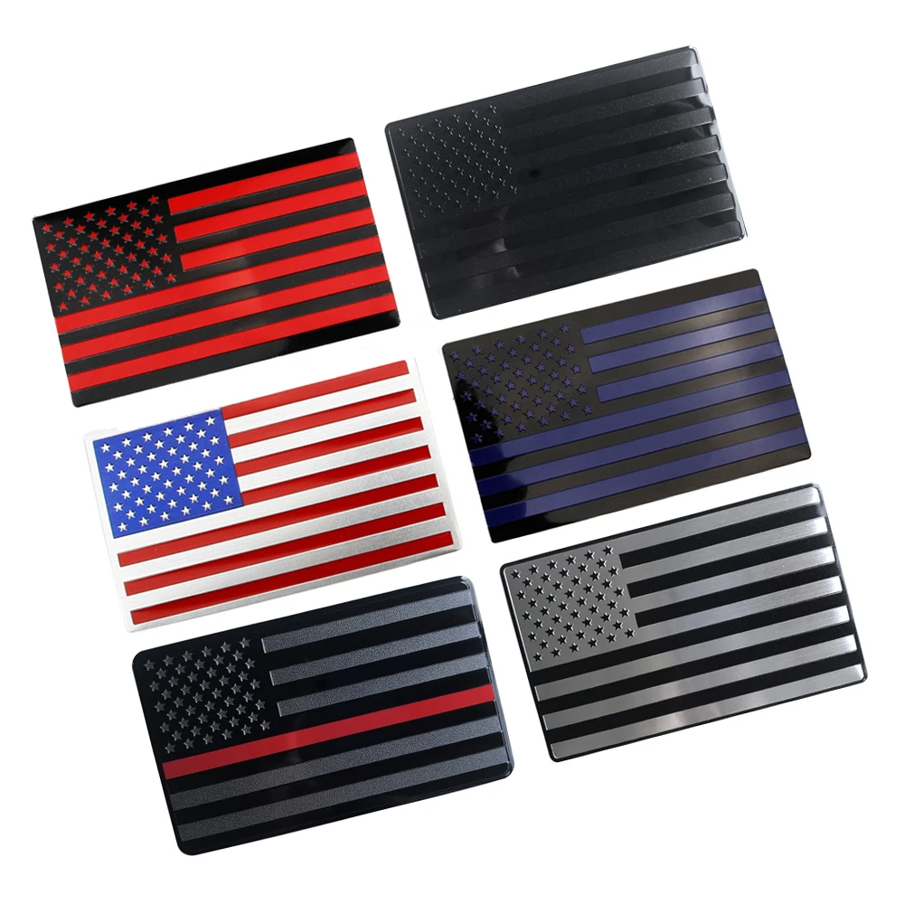 

2 Pieces American USA Metal Flag Emblem ATV SUV Bike Motorcycle RV Car L&R Fender Door Trunk Tailgate Badge