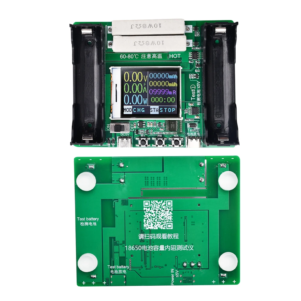 Wyświetlacz LCD Tester pojemności baterii MAh MWh 18650 bateria litowa cyfrowy pomiar typu C wykrywacz zasilania akumulatora