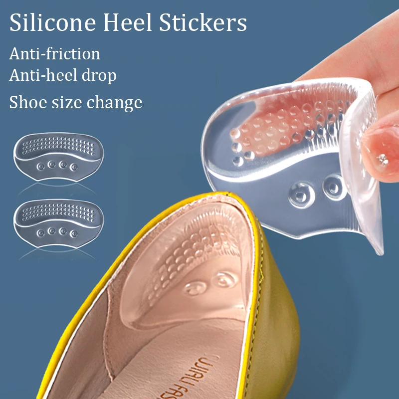 Heels Protector Silicone Heel Stickers Women Men Anti Slip Anti-wear Heel Cushions Pain Relief Inserts Shoes Pads Foot Heel Care