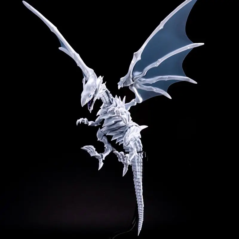 New Yu-Gi-Oh Blue-Eyes White Dragon Model Metal Spray-Painted Action Figures Assembly Kit Desktop Ornament Collect Gifts view 3