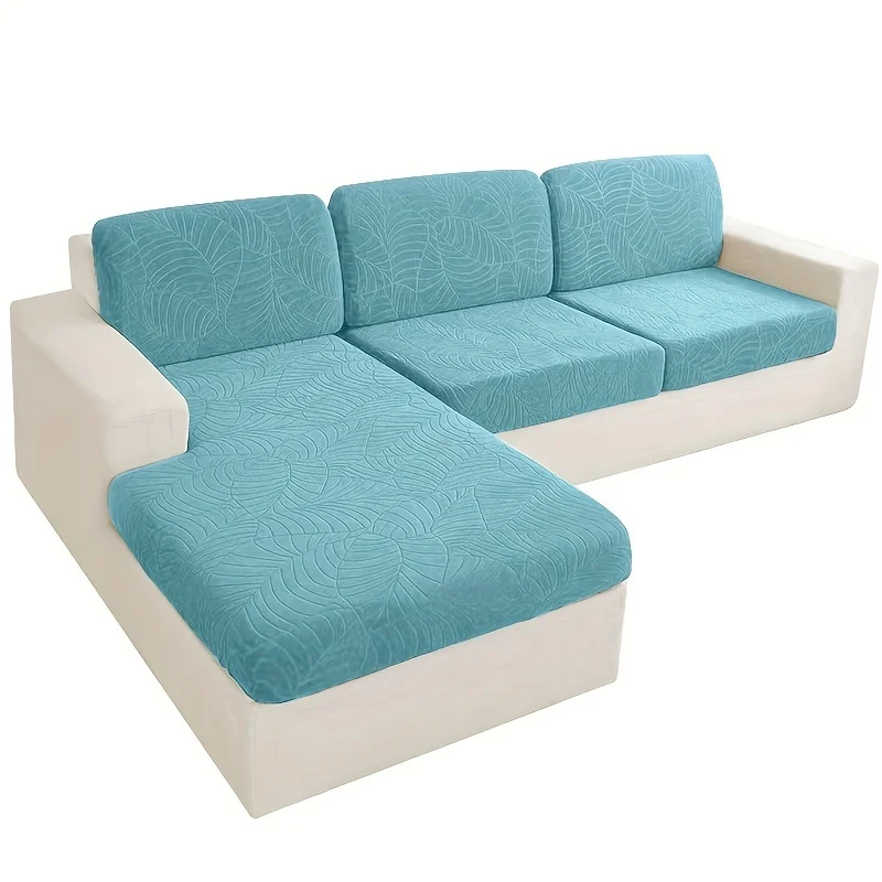 6pcs/Set Sofa Cover, Leaf Jacquard High Elasticity Sofa Cover, Furniture Protective Cover, Concubine-style Sofa Cushion Cover With Elastic Band, Easy To Install, Removable And Easy-to-clean Home Protective Cover, Valentine'S Day Home Decorations - view 3