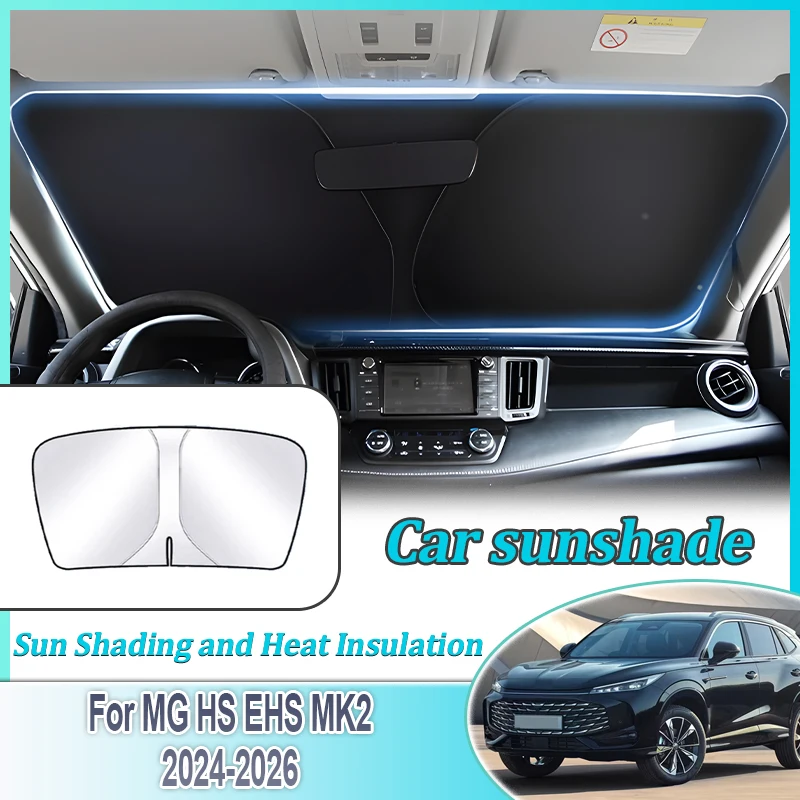 

Anti-UV For MG HS EHS MK2 2024 2025 2026 Car Sun Protection Steel Ring Front Windshield Sunshade Privacy Blocks Auto Accessories