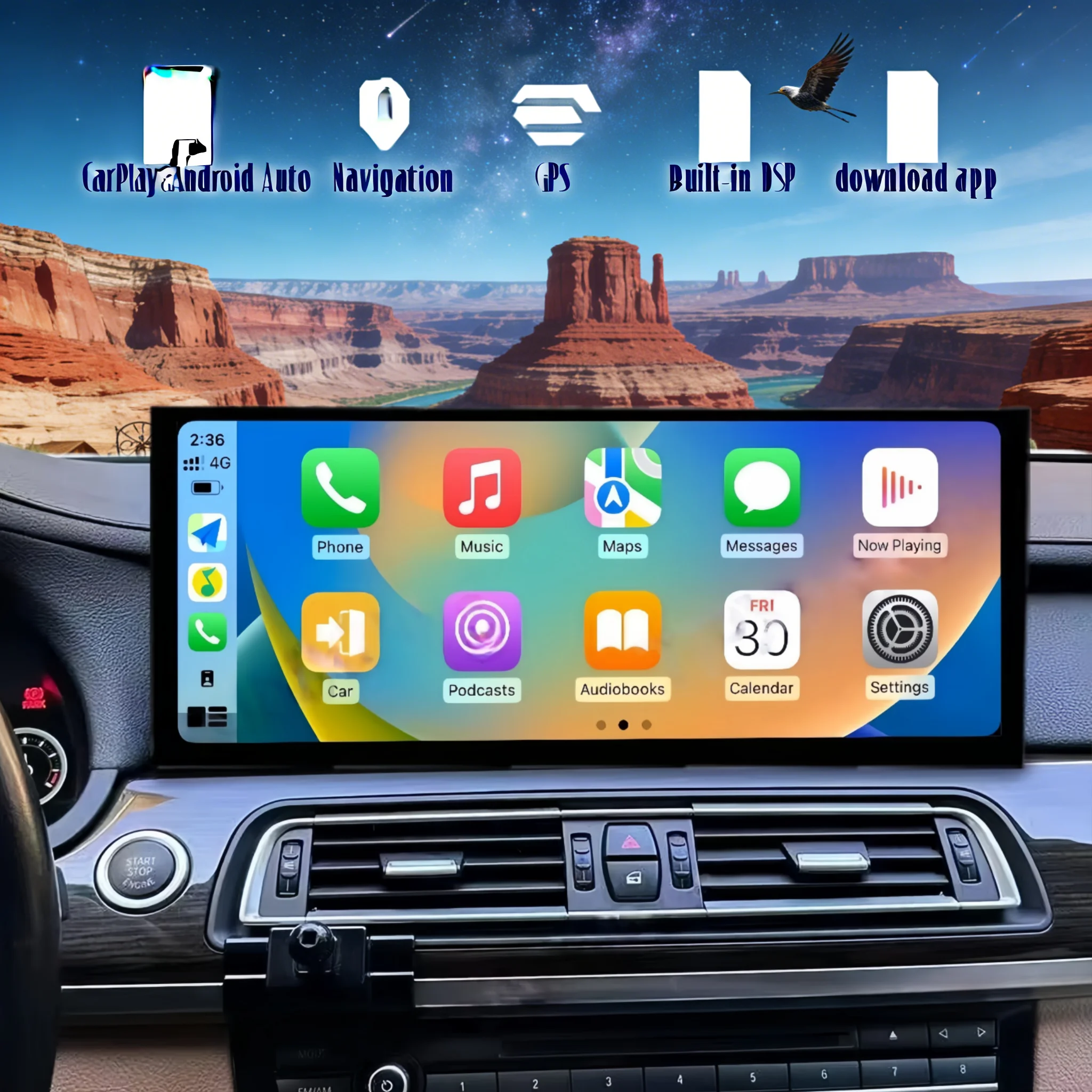 

15.8" CarPlay Auto Android 14 For BMW 7 Series F01 F02 F03 F04 2009-2017 Screen Car Radio GPS Multimedia Stereo Player Head Unit