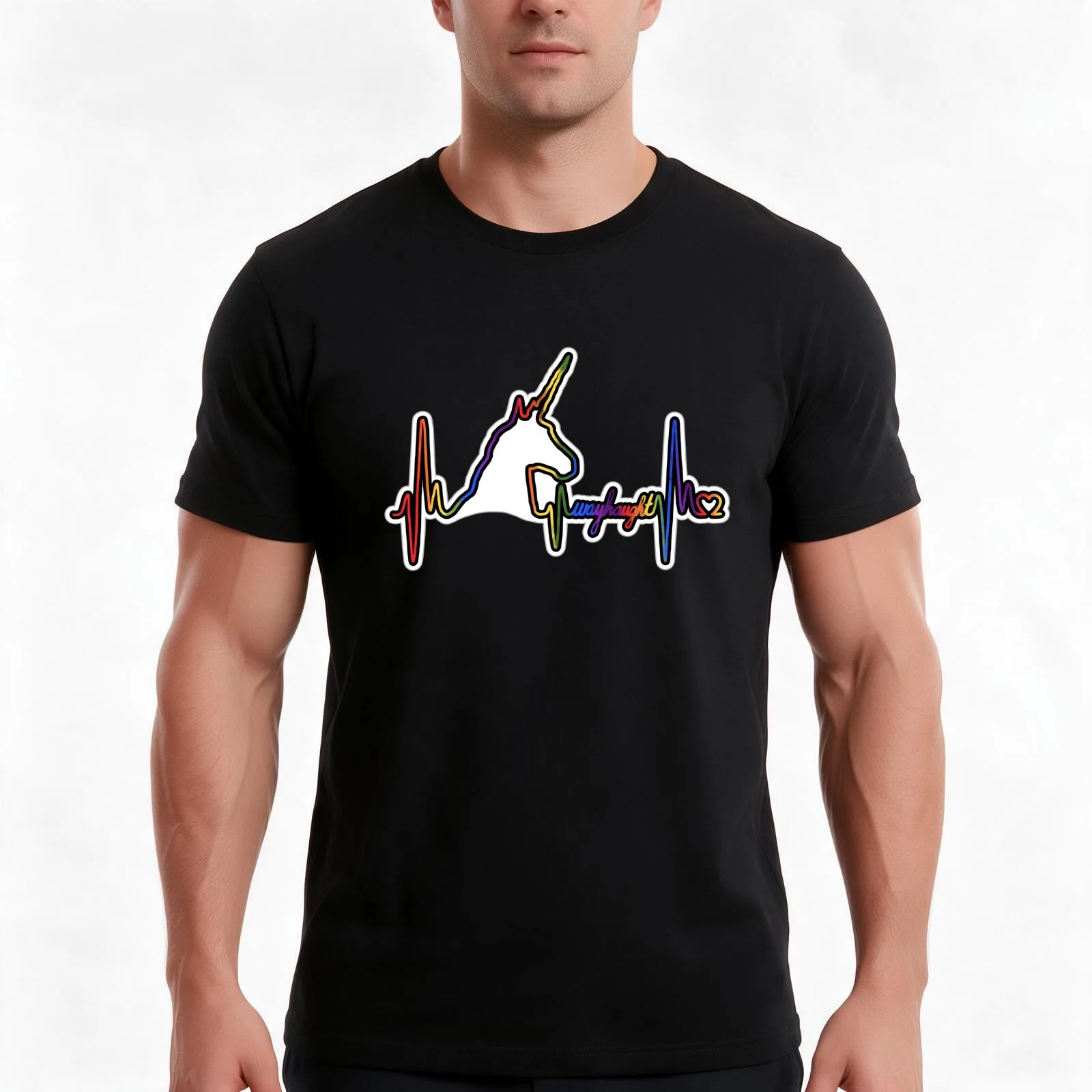 WayHaught Rhythm T-Shirt, Summer Casual Cotton Tee, Oversized Streetwear Tops, Vintage Graphic Print, Loose Fit Short Sleeve
