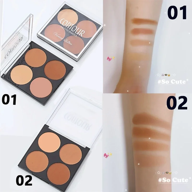 Profesjonalna paleta do konturowania i rozświetlania w 4 kolorach Zestaw do makijażu 3D Matte Face Bronzer dla ulepszonej struktury twarzy