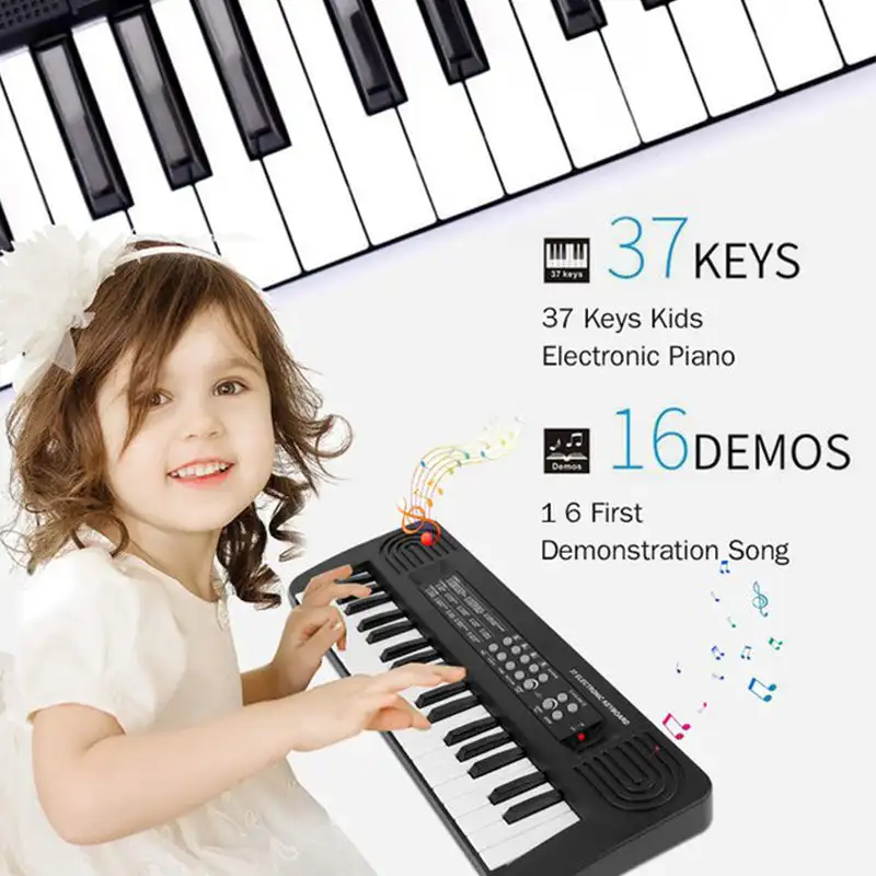 37-Key Portable Electronic Piano Keyboard Multifunctional Mini children's Electronic keyboard 16 Demonstration Songs USB Connect