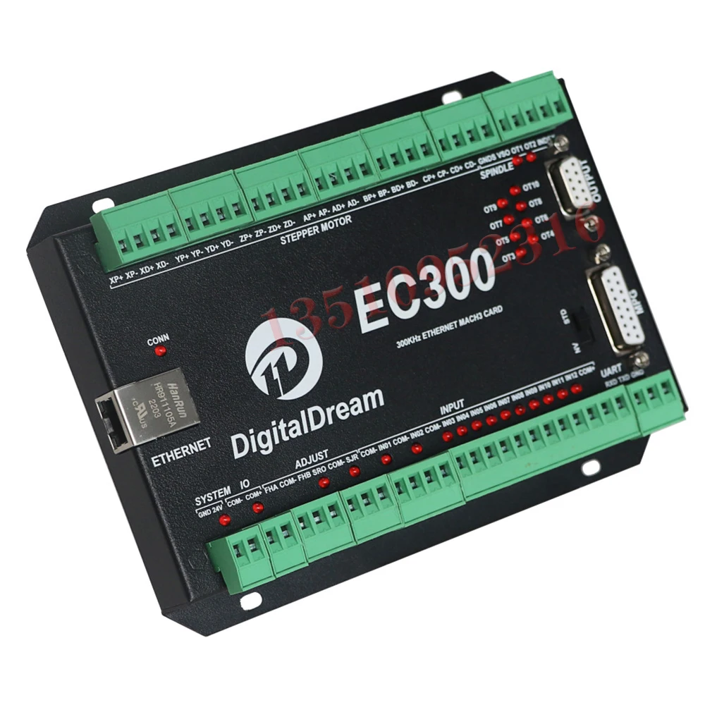 ترقية جديدة Ec300 Mach3 إيثرنت بطاقة التحكم التصنيع باستخدام الحاسب الآلي وحدة تحكم الحركة واجهة المجلس 300 كيلو هرتز لآلة التوجيه باستخدام الحاسب الآلي أداة مخرطة