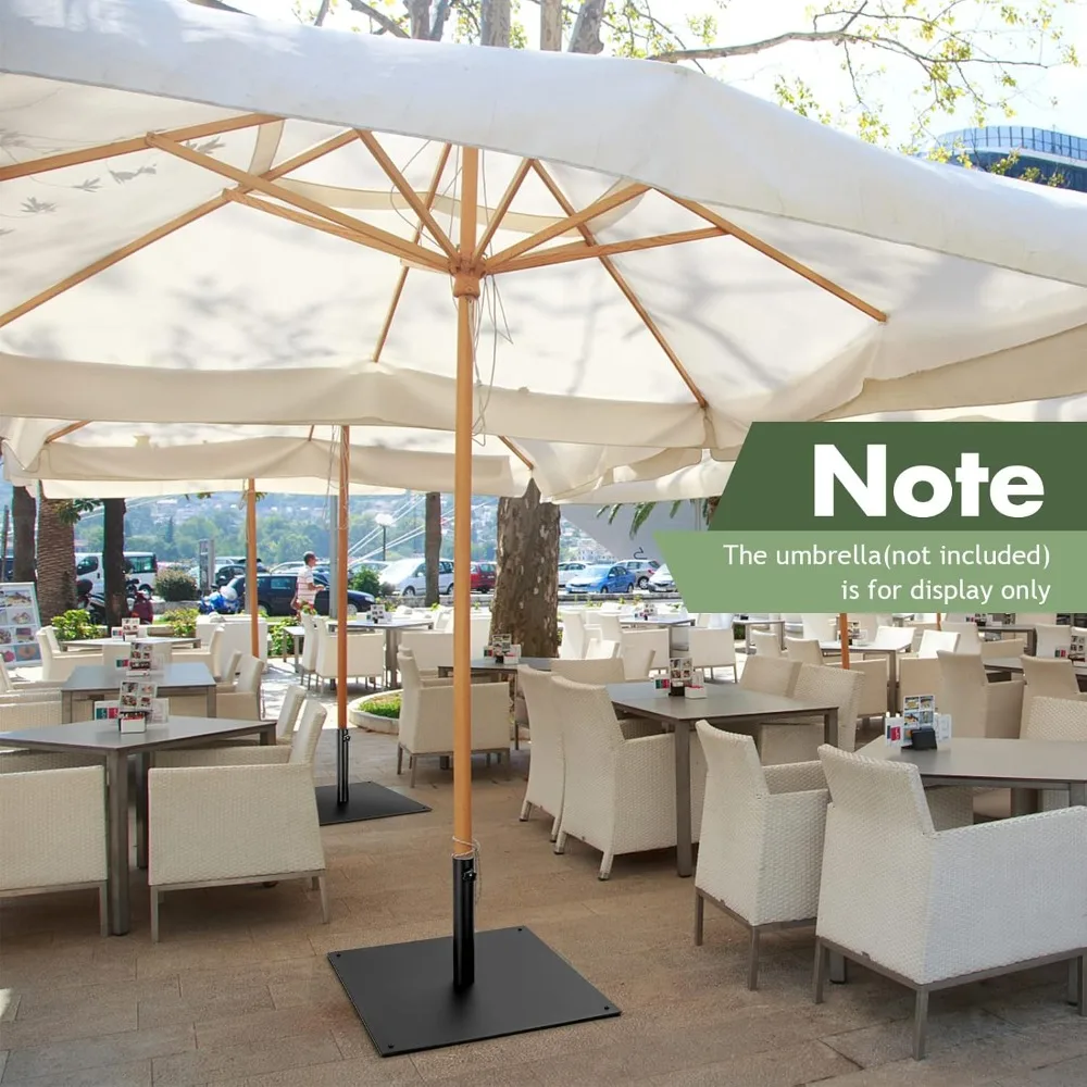 

42 lbs Patio Umbrella Base,25 inch Heavy Duty Square Outdoor Umbrella Stand for 1.6''-1.9'' Poles,4 Adjustable Pads Anchor Holes