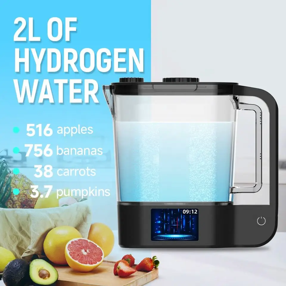 2L Drinking Hydrogen Rich Water pitcher 3000PPB SPE PEM  Portable H2 Cup Home Outdoor Use