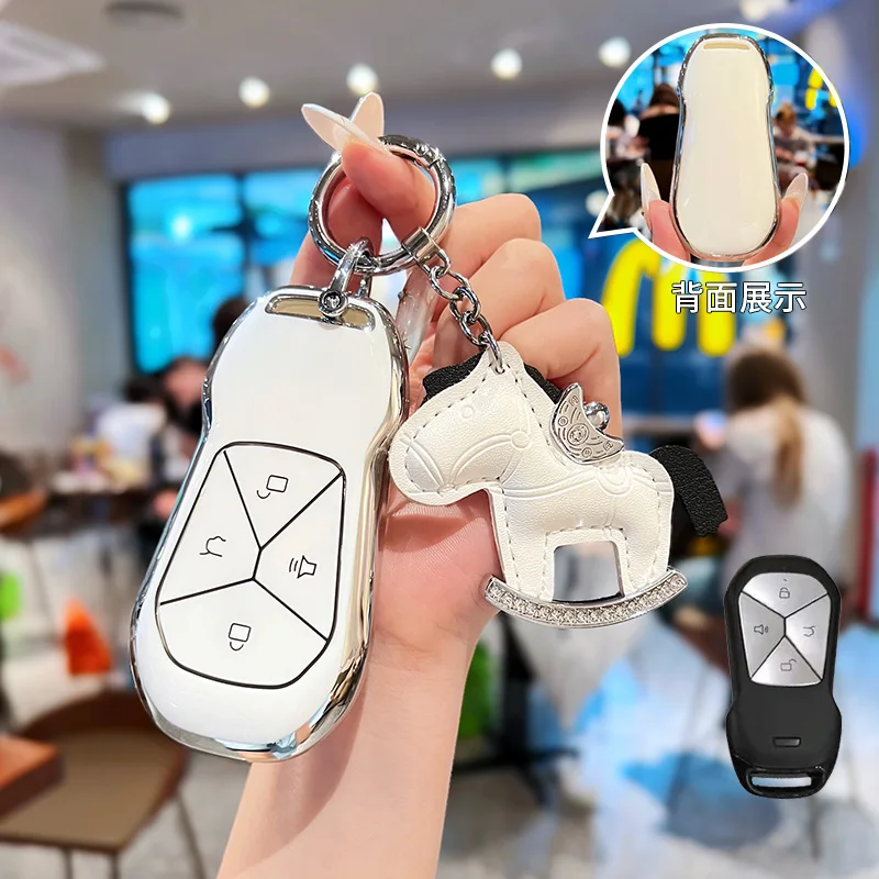 

TPU Car Key Cover Smart Fobs Case Protector For XPeng P5 P7 G9 G3i Car High-end Key Shell Buckle Auto Accessories