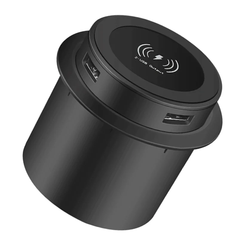 شاحن SCLS اللاسلكي السريع - شاحن لاسلكي سريع مدمج لسطح المكتب مع منفذ USB بقدرة 30 وات عالمي